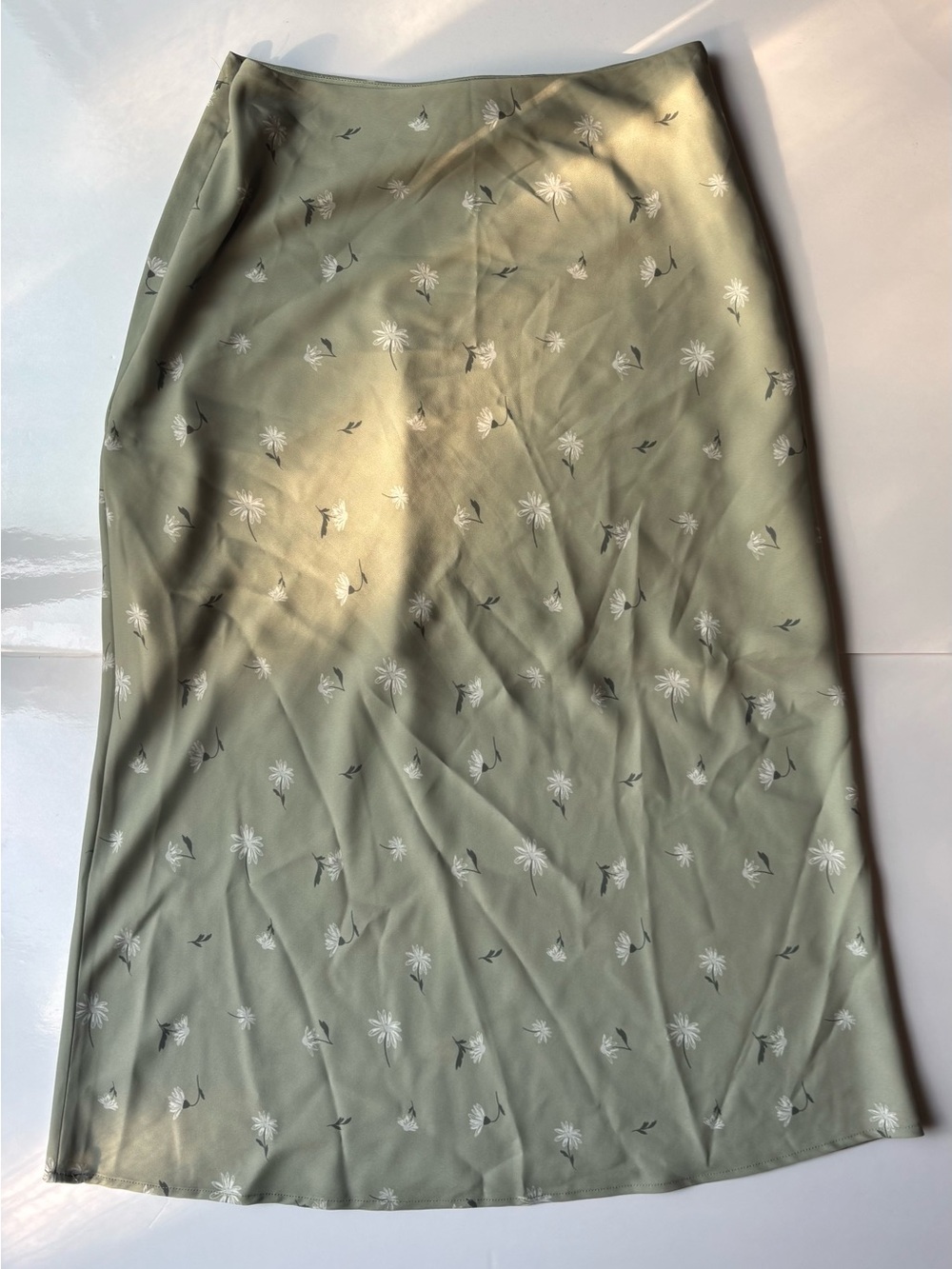 Twik Simon’s sage light green floral maxi slip skirt crepe summer lightweight